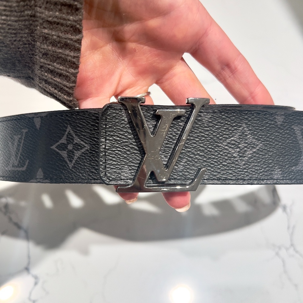 Louis Vuitton Men's 38mm Reversible Monogram Eclipse Canvas Belt